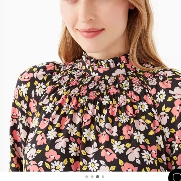 Kate Spade Women's Road Trip Floral Shift Dress Size XS Black Pink Floral Zip - Picture 4 of 11